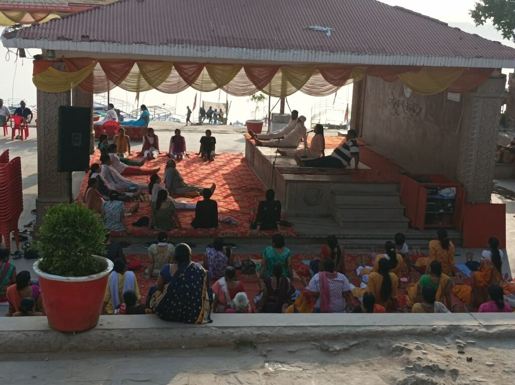 Top 10 Famous Assi Ghat in Varanasi - Varanasi Best Images Free Downloads Seperate facilities for women’s yogaasan at assi ghat Varanasi best