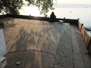 Tulsi ghat calm sitting area Varanasi best scaled