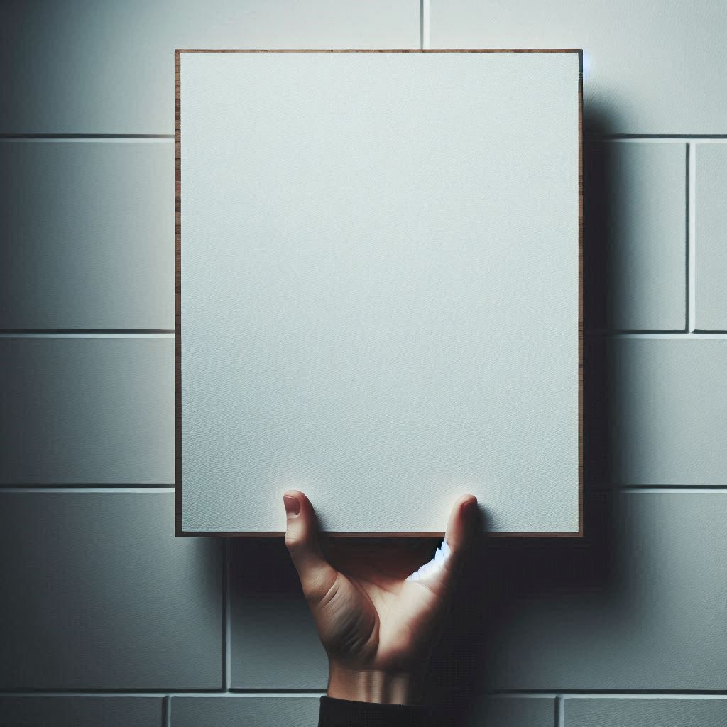 Finger Fist Holding Blank Infor Card ()