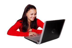 Girls Operating Laptop Beautiful Images