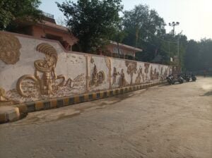 Great Sculptural art on the wall at Namo Ghat Varanasi best scaled