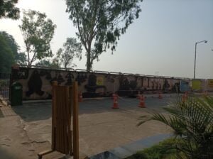 Ritual art at Namo ghat entry point Varanasi best 1 scaled